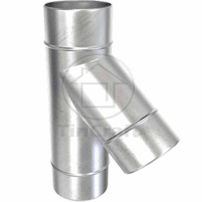 Тройник оцинкованный 45° дымохода