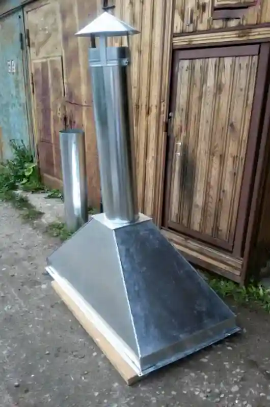 Вытяжка над мангалом из оцинкованной стали